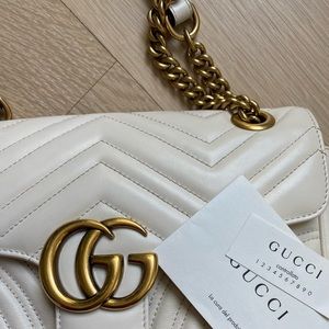 GUCCI WHITE & GOLD MARMONT 100% authentic